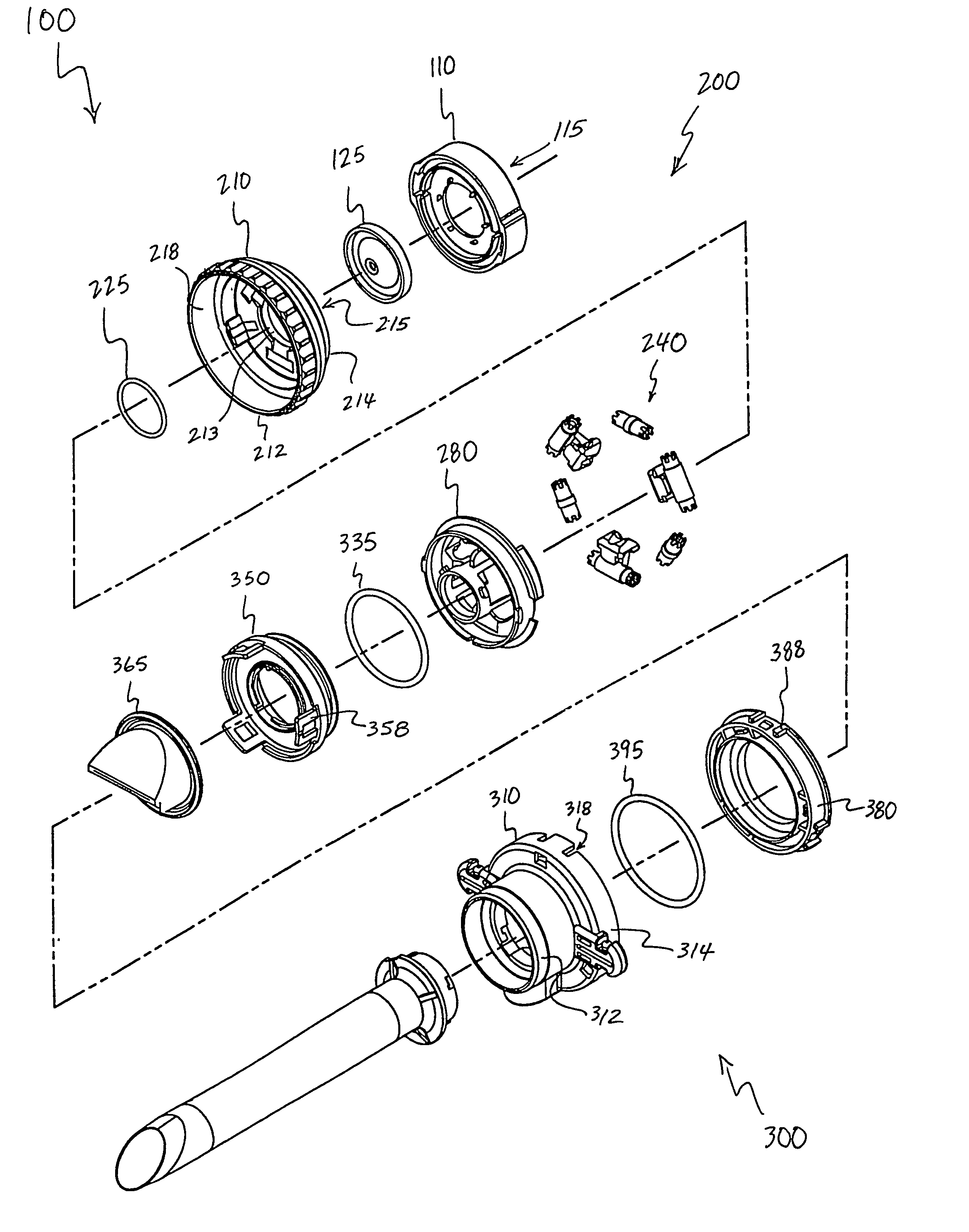 Valve assembly including diameter reduction structure for trocar