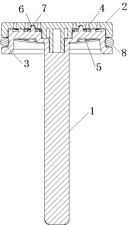 Water distribution device for residue ejecting rod of coffee machine