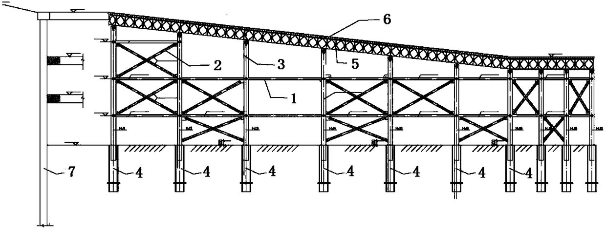 Bailey piece detachable steel trestle construction method