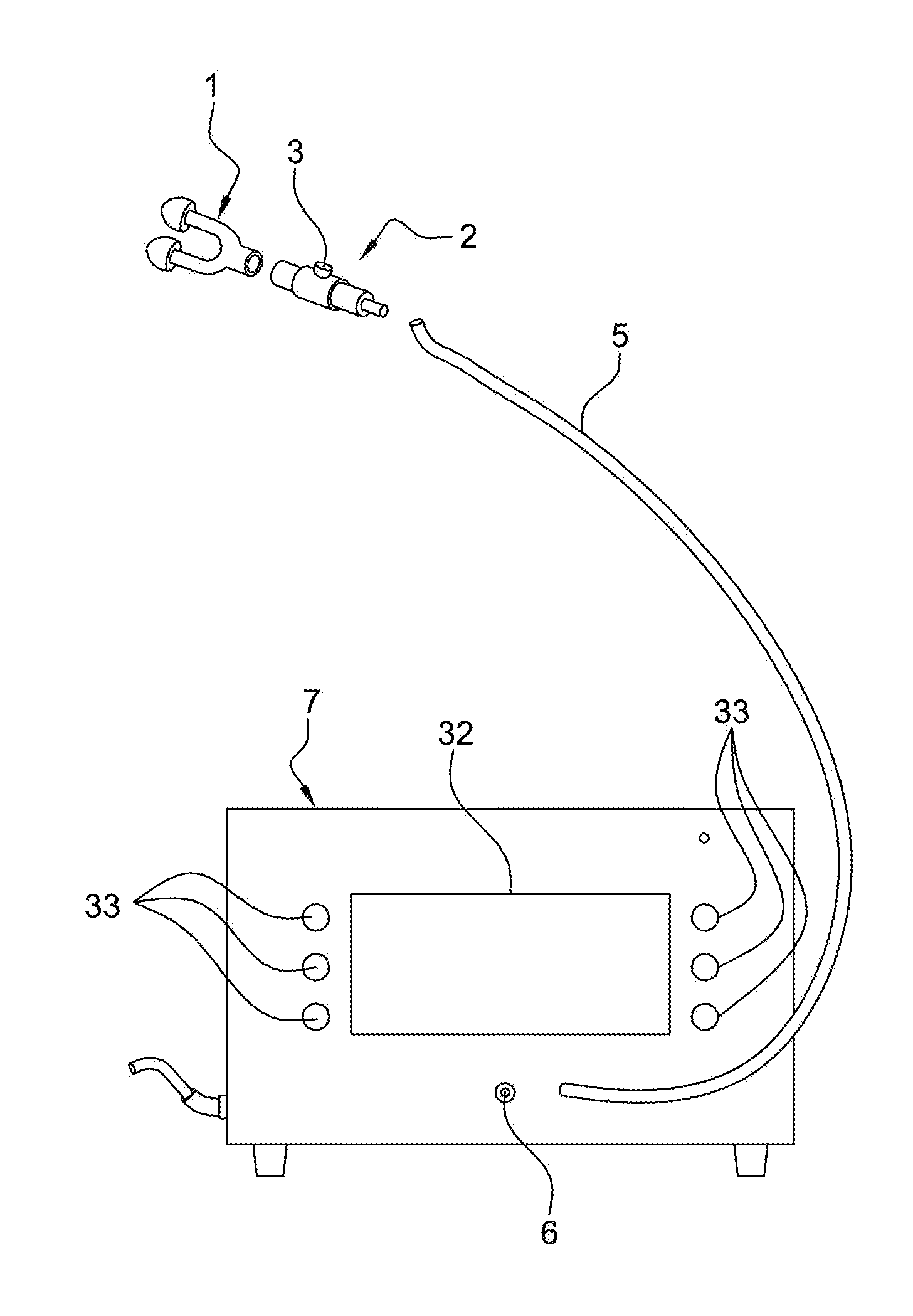 Device for applying a pneumatic pressure stimulus in the nasal fossae and eustachian tube at the time of deglutition