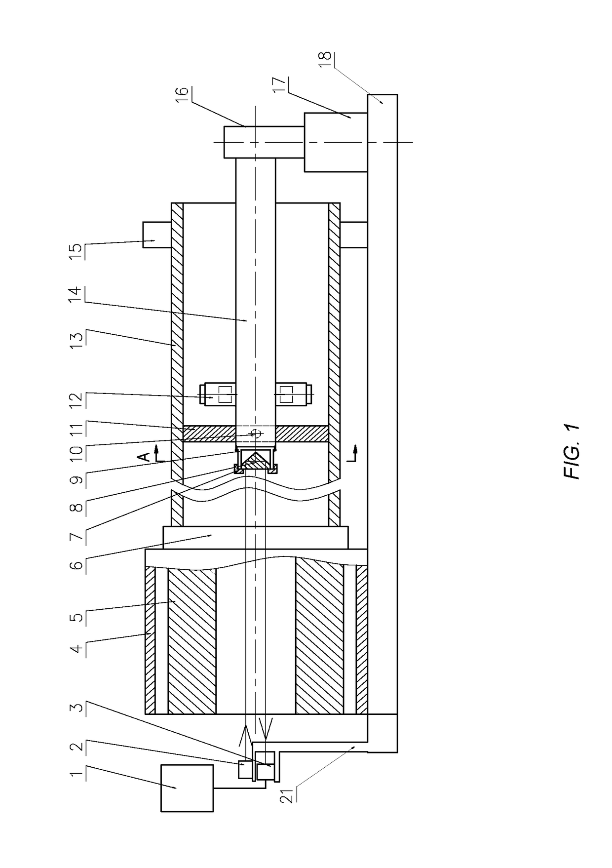Rear-mounted deep hole machining on-line detection and deviating correction device
