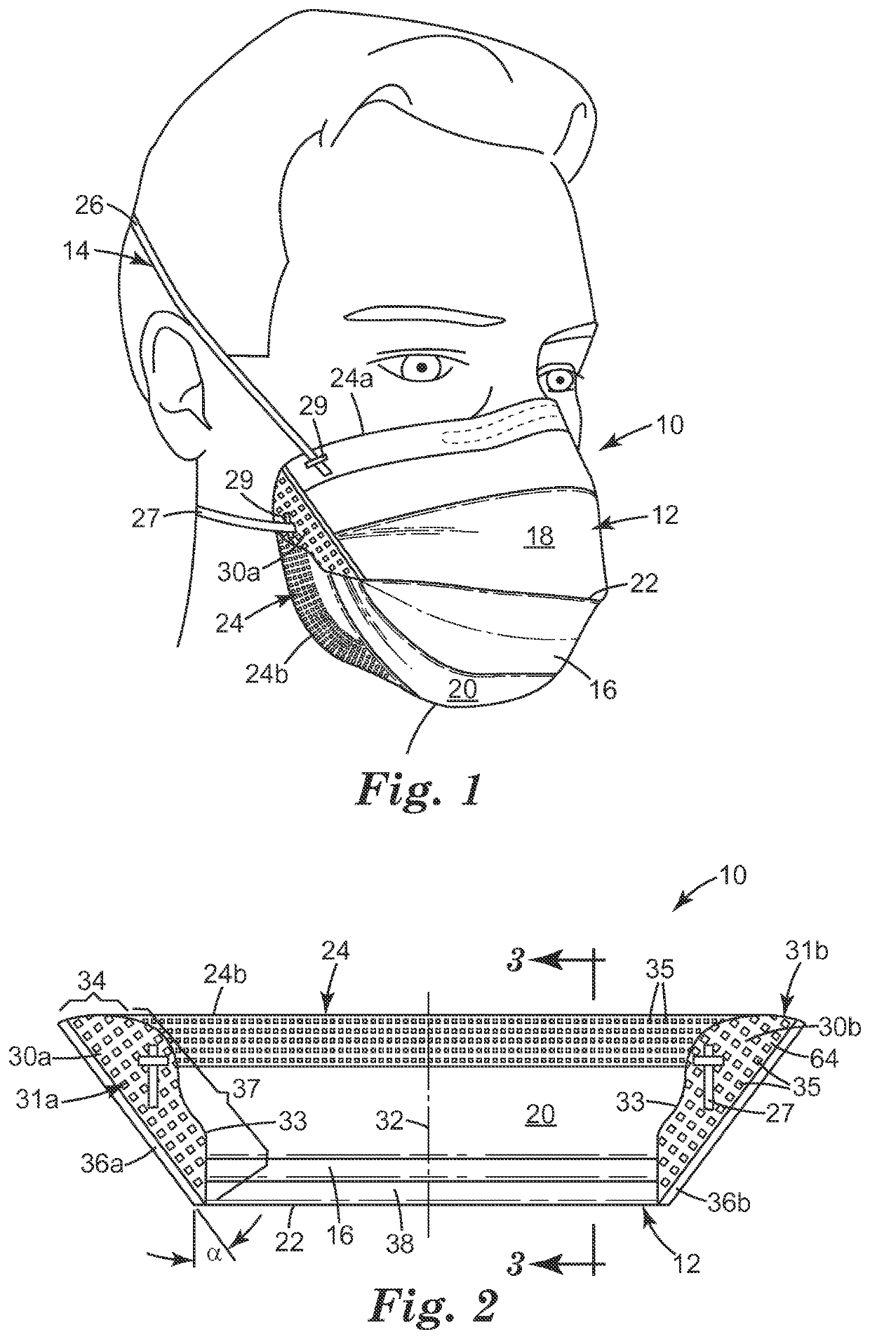 Filtering face-piece respirator having folded flange