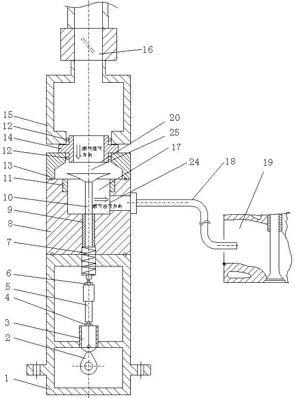 Fuel gas inlet device of fuel gas engine and air inlet method thereof