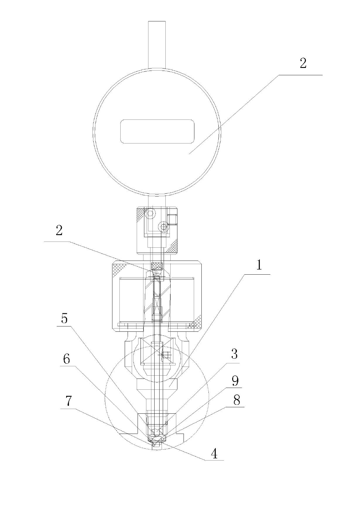 Hole inside step face jumping detection gauge