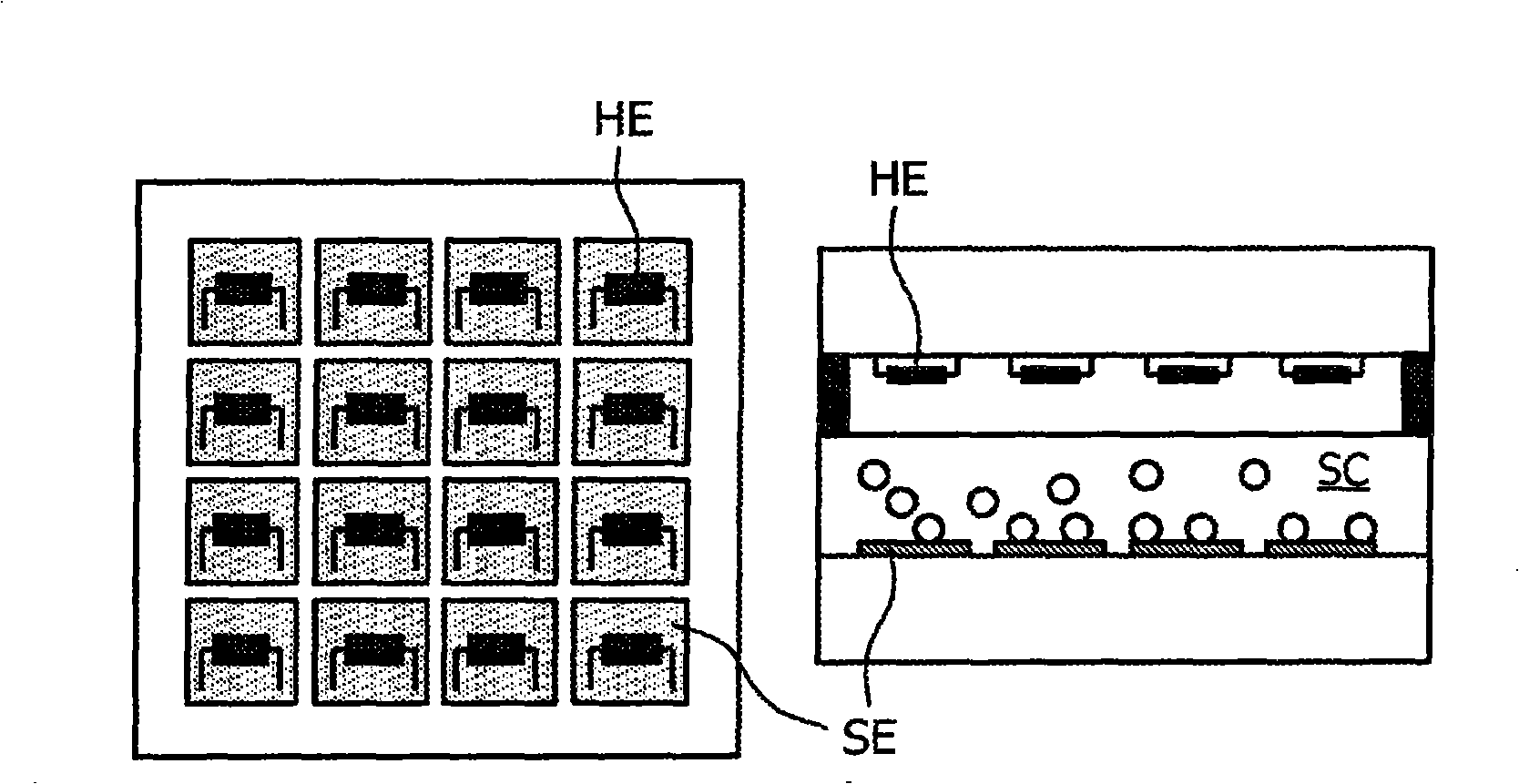 Microelectronic device with heating electrodes