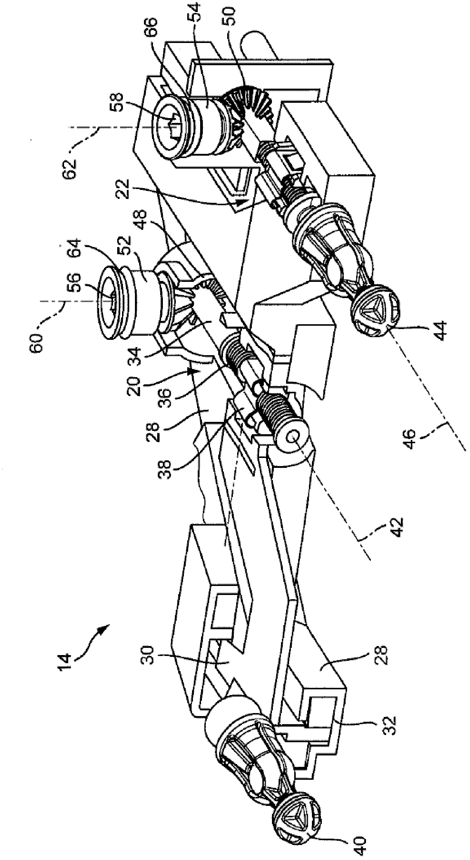 Compact and vertical adjusting unit for headlight mounted in vehicle