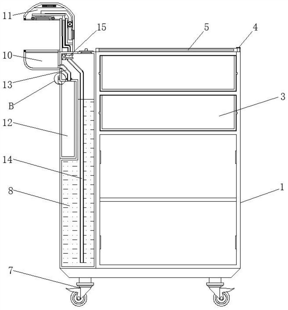 Automatic hand disinfection device for ward