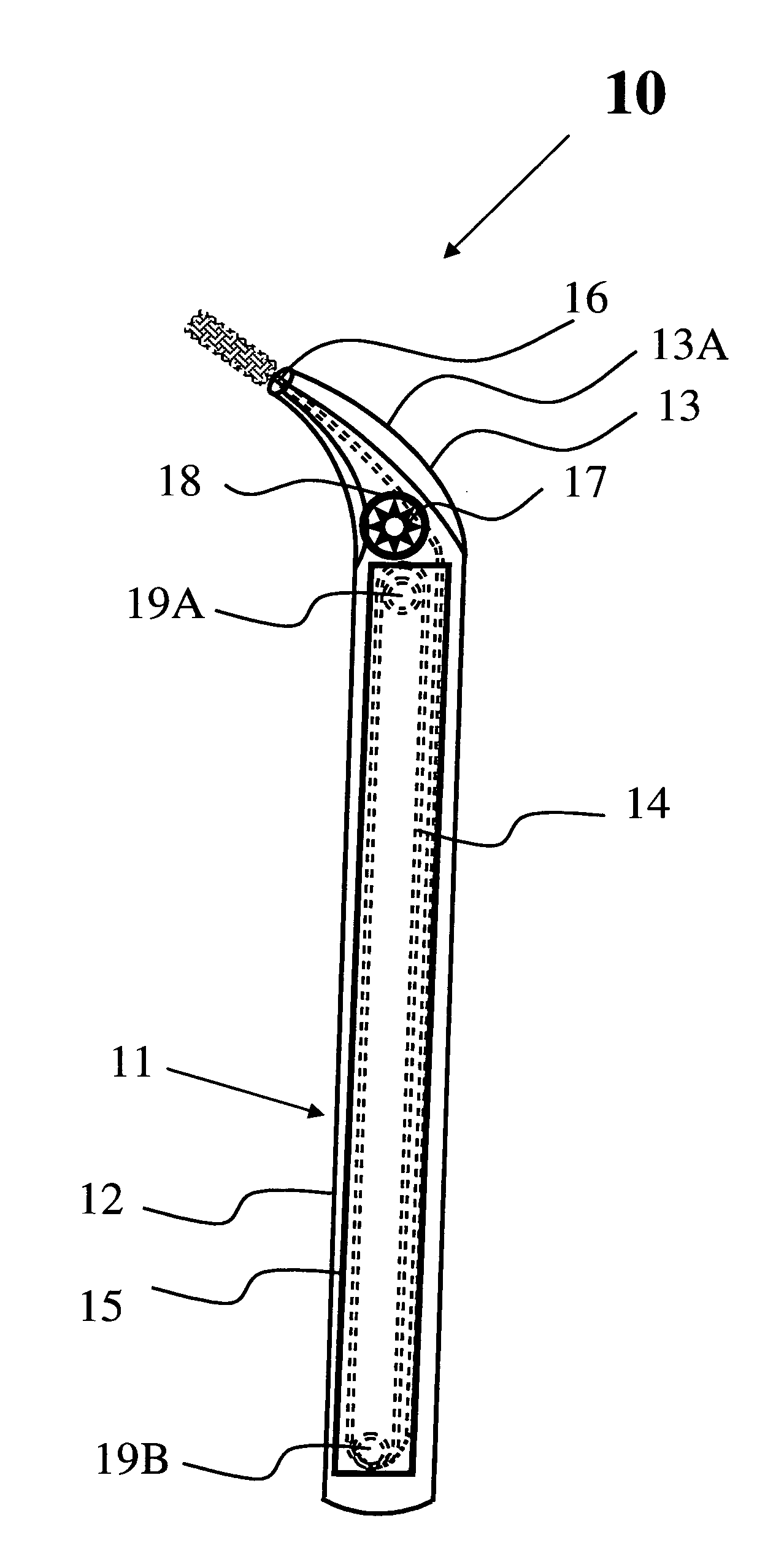 Continuous feed inter-dental brush and device