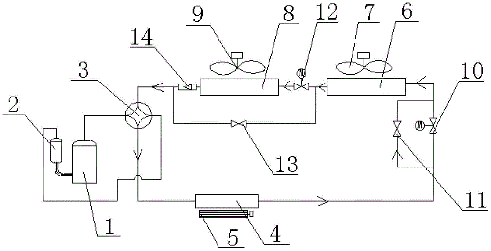 Air conditioning system with continuous heat supply function in defrosting process