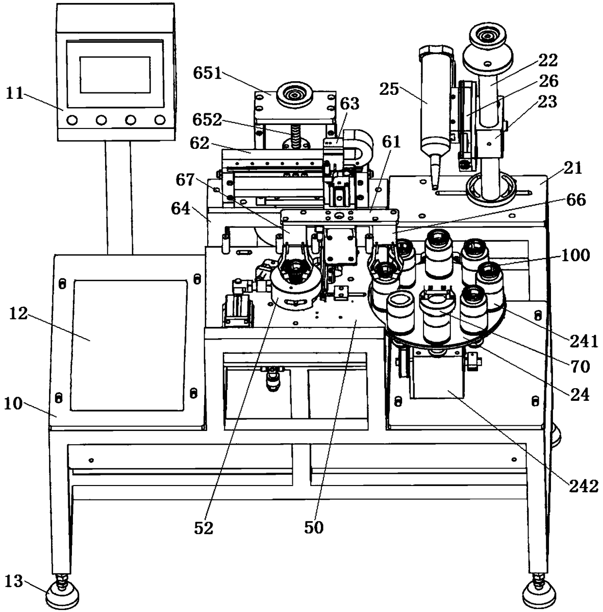 An automatic feeding and labeling device