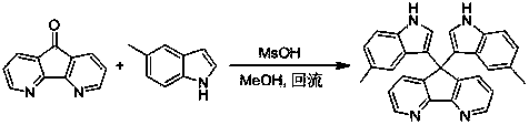 Method for preparing bi-indolyl fluorene derivative