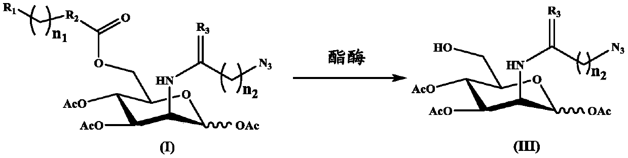 N-azido acetyl-D-mannosamine derivative, preparation method thereof, and application of N-azido acetyl-D-mannosamine derivative in esterase detection