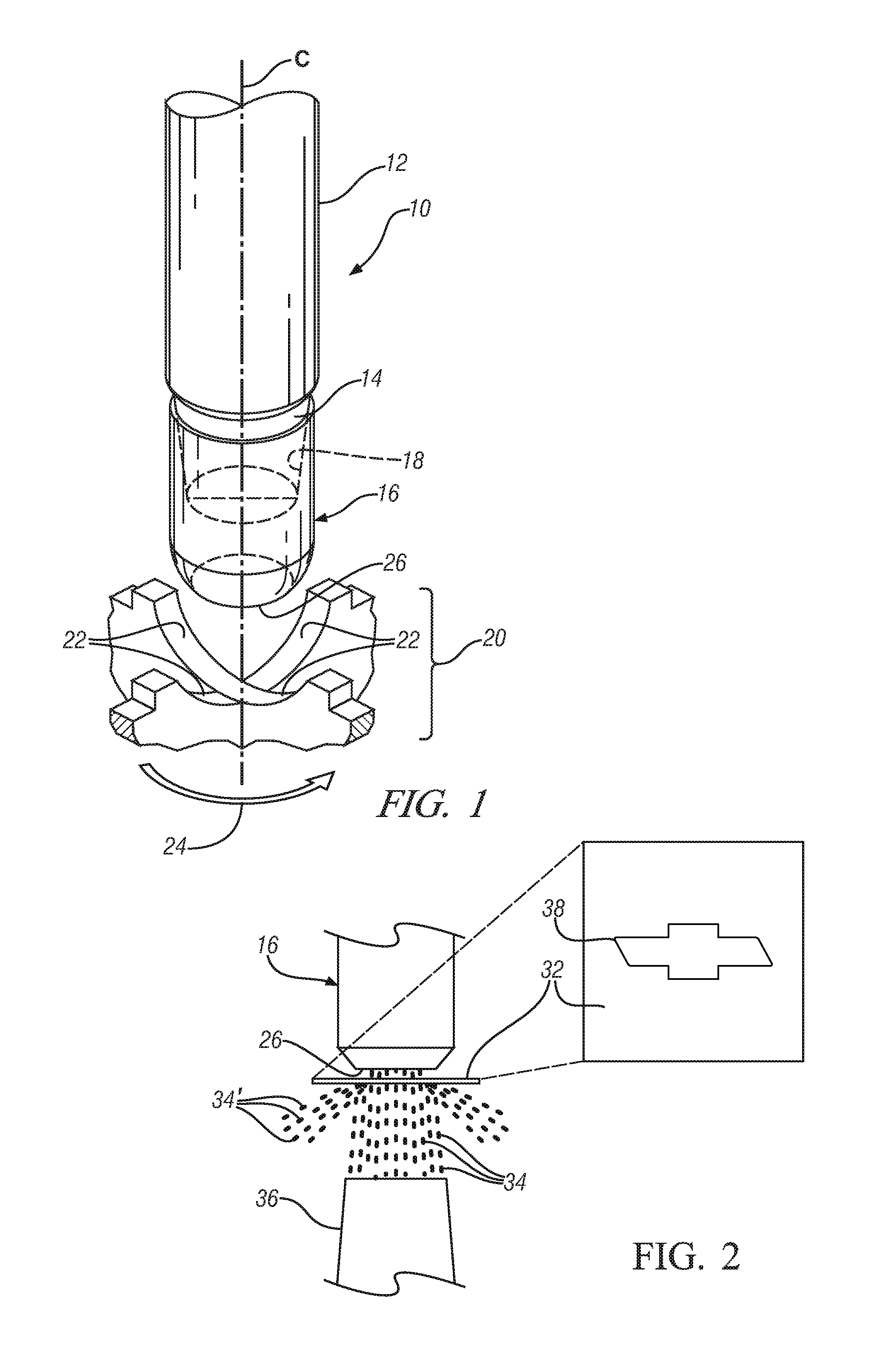 Application of surface relief to spot welding electrodes