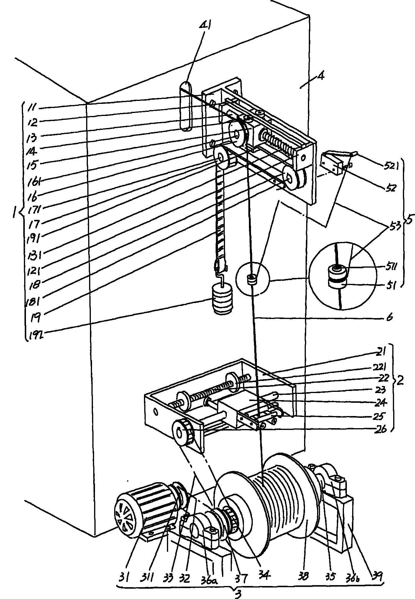 Wire-drawing mechanism for woven wire