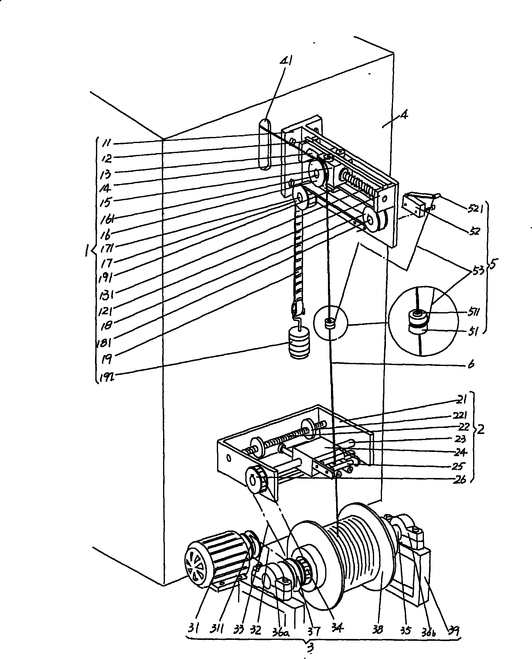 Wire-drawing mechanism for woven wire