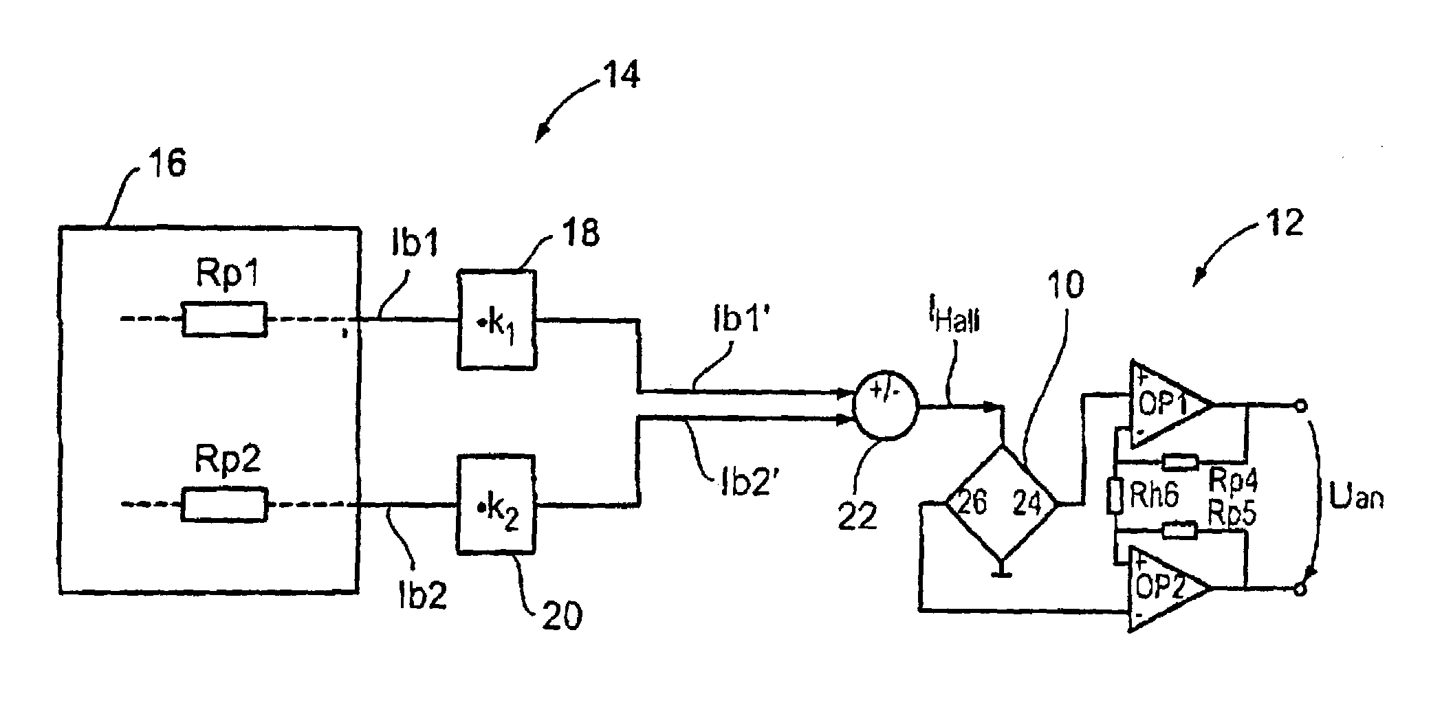 Sensor circuit and method of producing it
