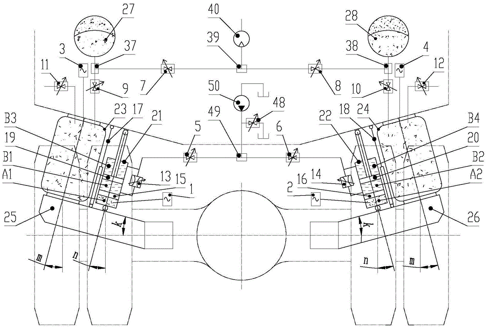 Commercial vehicle electronic control suspension and inclination correcting system