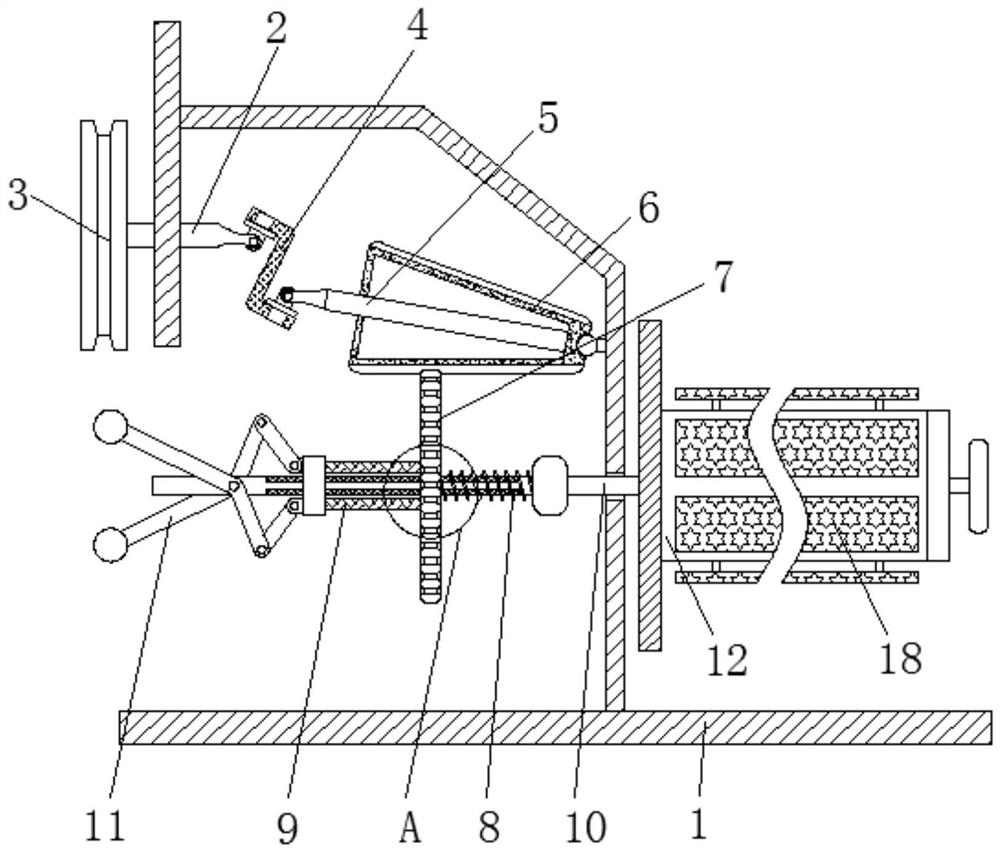 Constant velocity spinning take-up roll fixing device based on circular linear velocity law