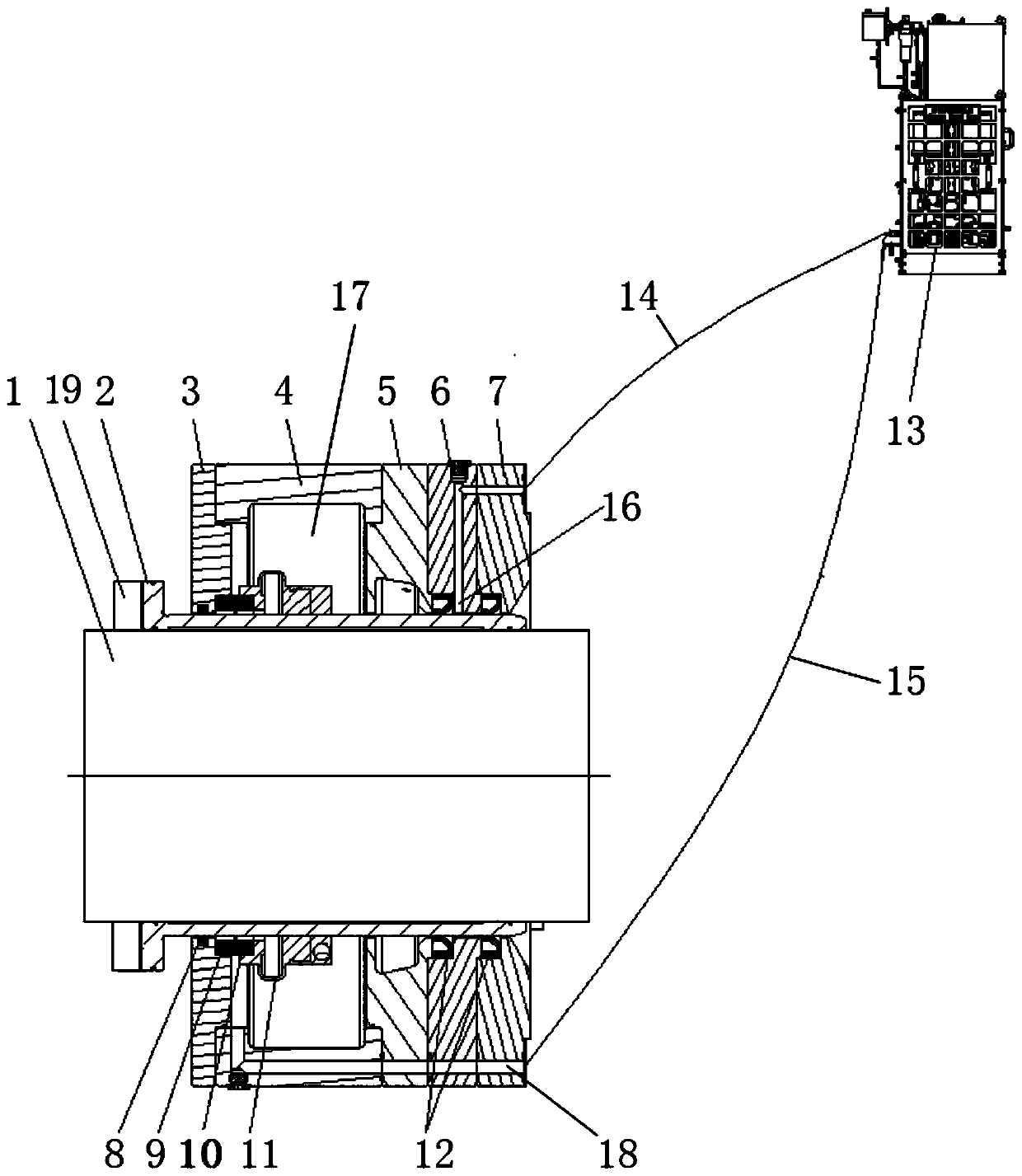 Multi-chamber dynamic adjustment combined sealing device for podded propulsor