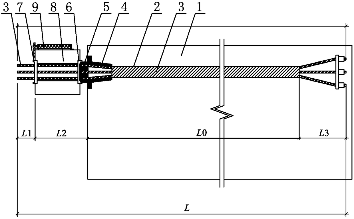 Testing method for friction loss and anchorage loss of post-tensioned prestressed concrete structures