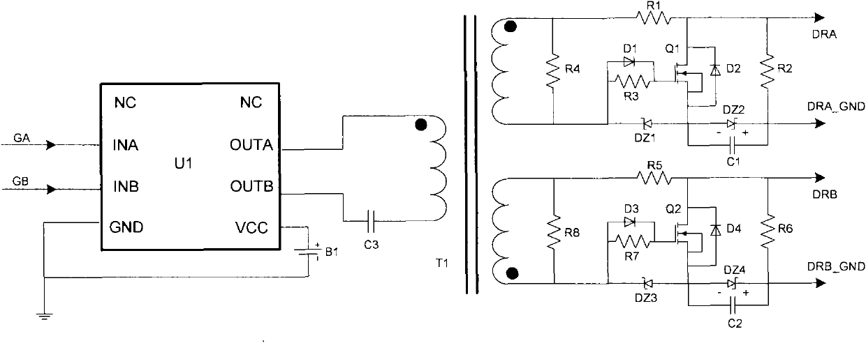 Isolated drive circuit of DC converter