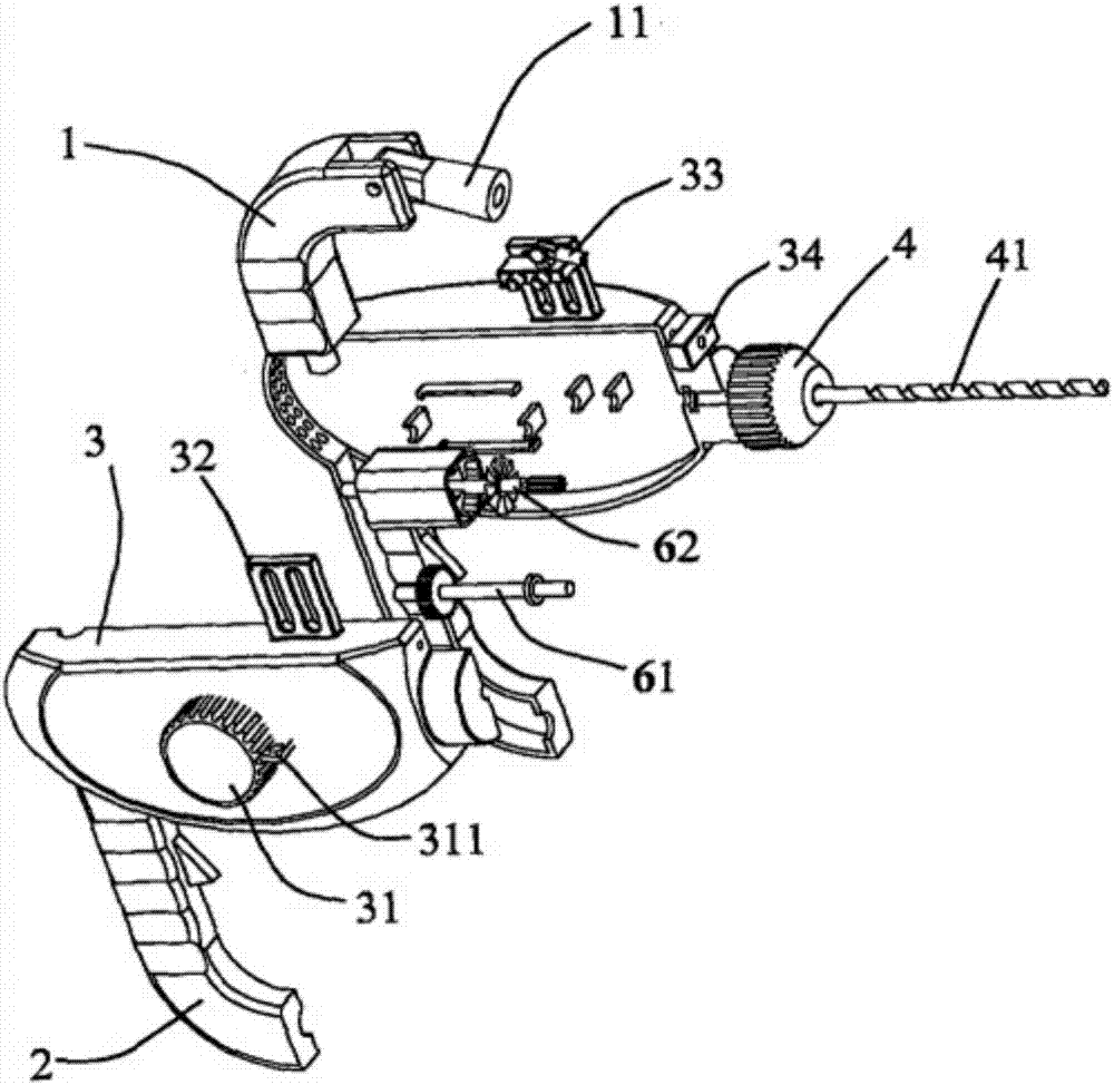 Working method for multifunctional electric drill convenient to machine