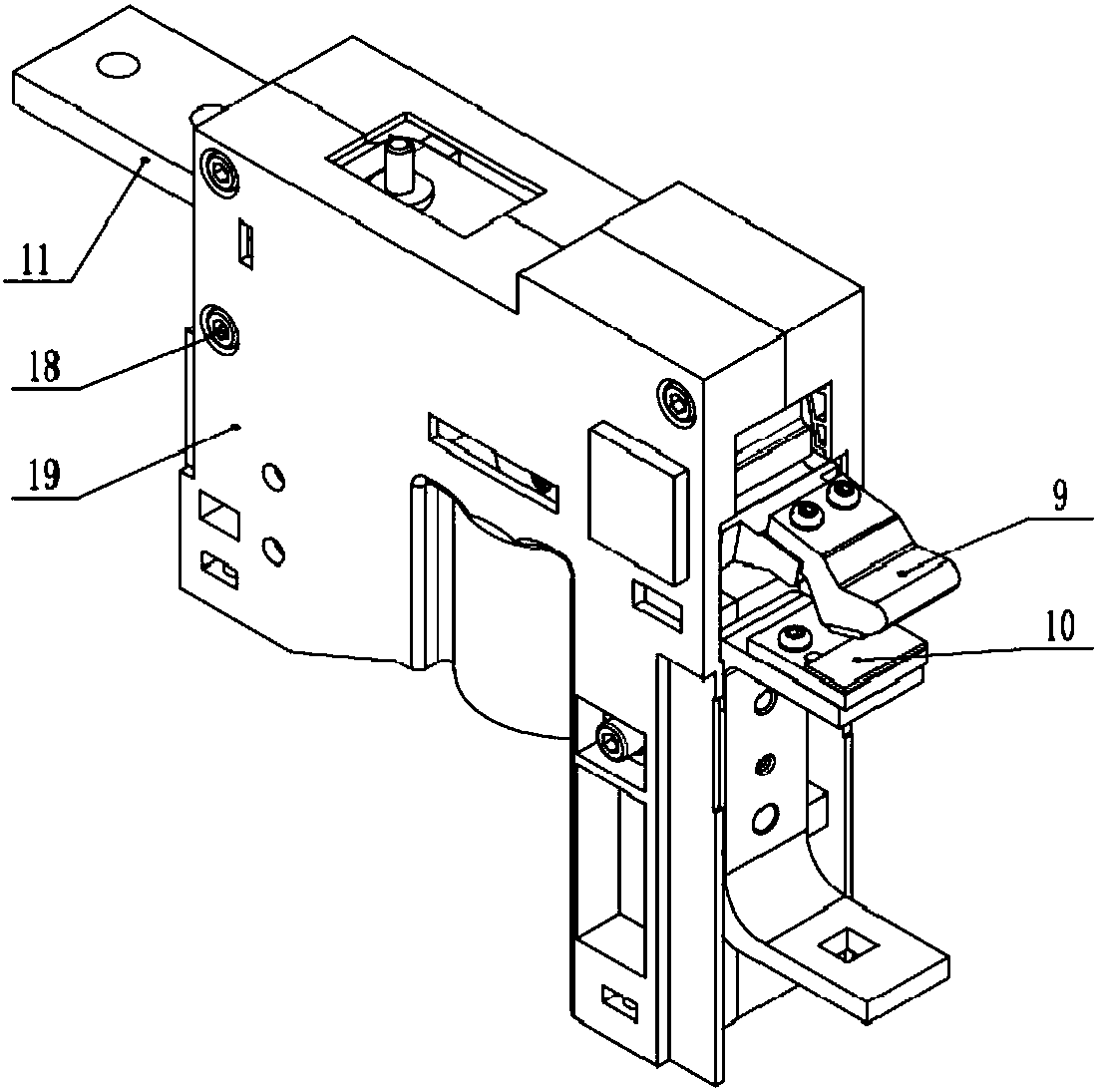 Transmission connection structure for high current DC contactor