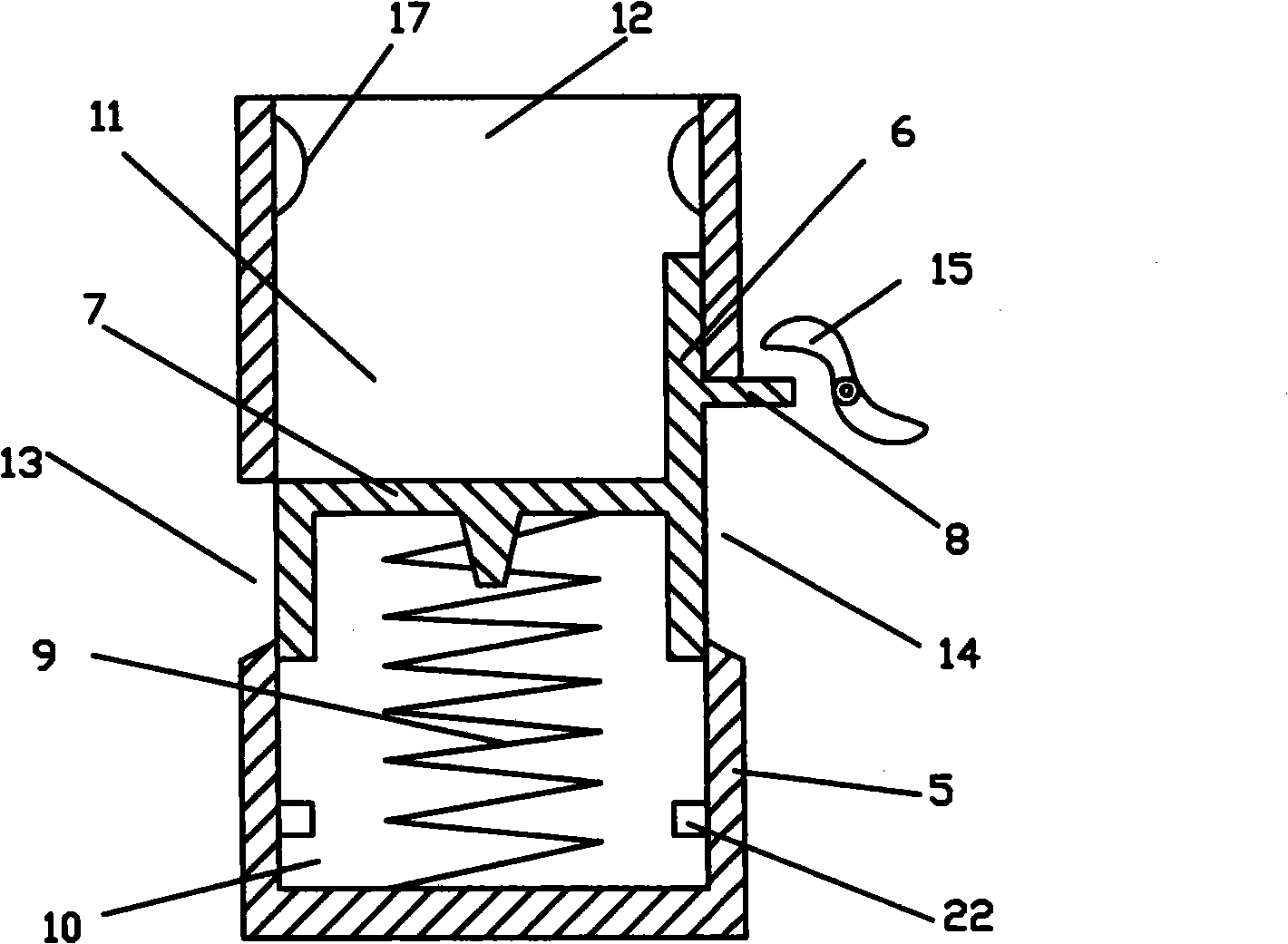 Wind spring type tennis ejecting apparatus