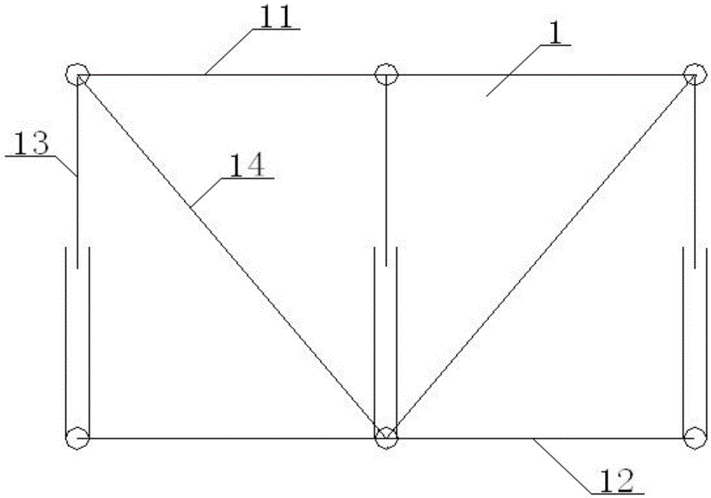 Longitudinal foldable plane truss and application method thereof