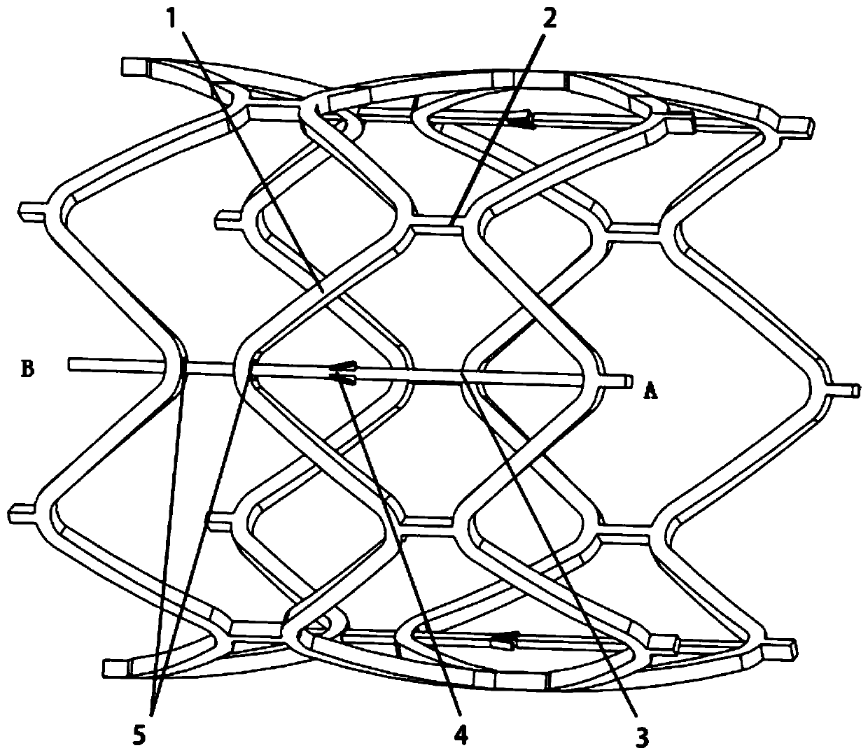 A Degradable Scaffold Structure with Low Axial Elongation