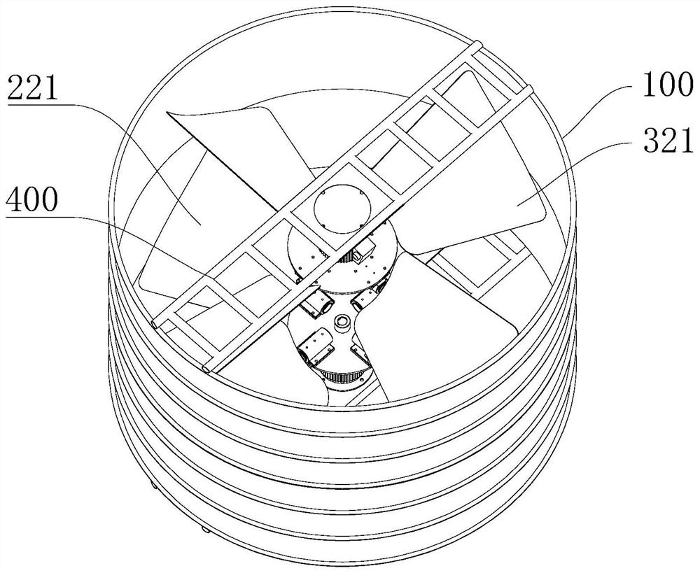 Heteroaxial bidirectional ventilation structure