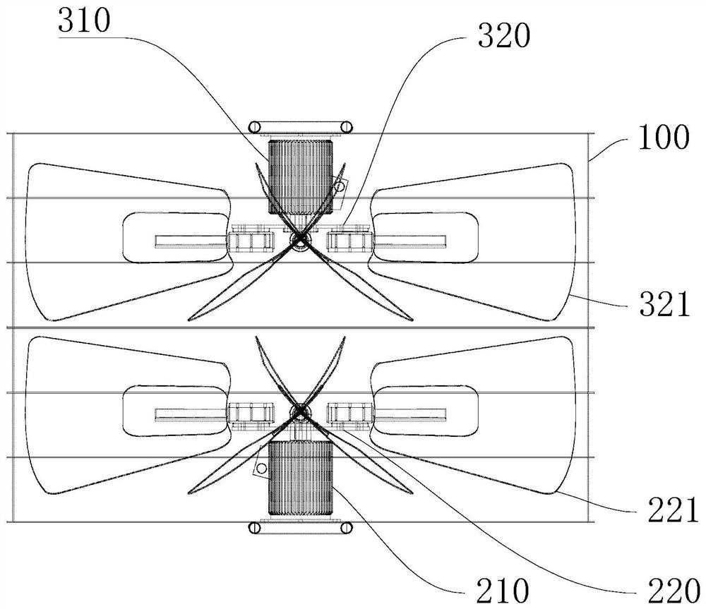 Heteroaxial bidirectional ventilation structure