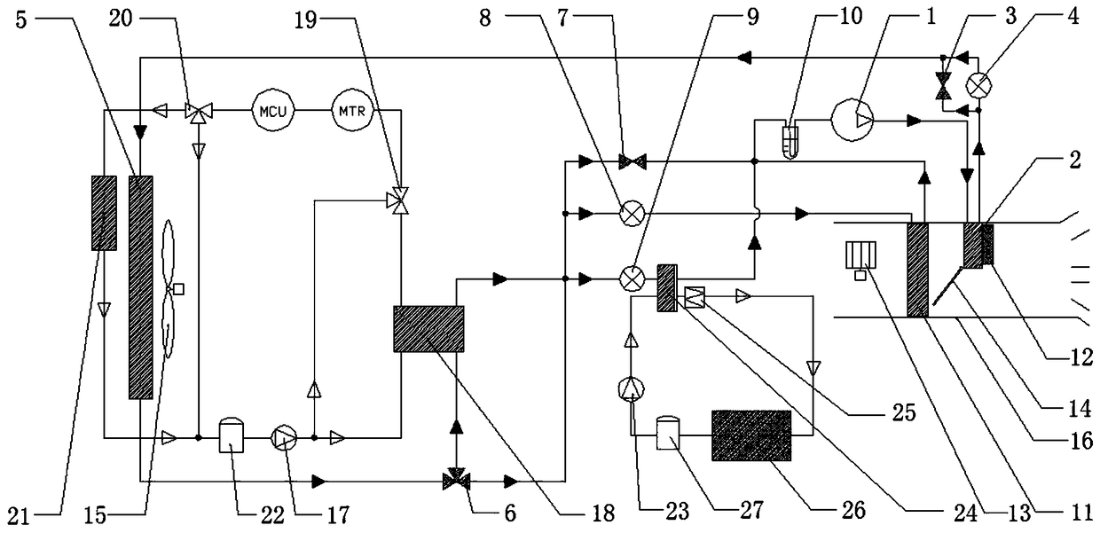 Electric automobile heat pump air conditioning system