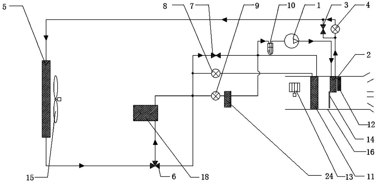 Electric automobile heat pump air conditioning system