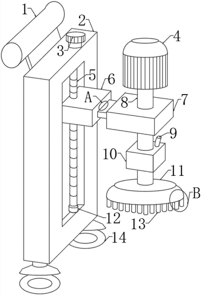 Mechanical oil brushing device for concrete sticking iron plate