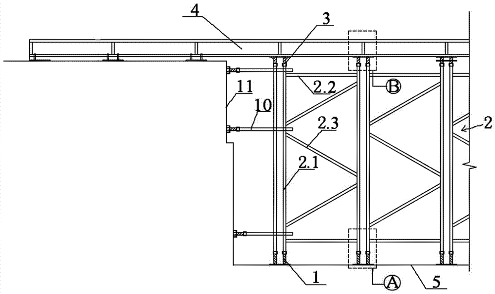 A quick disassembly and assembly frame structure for platform structure support and its construction method