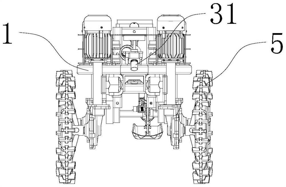Robot chassis for multifunctional operation in paddy field and agricultural robot