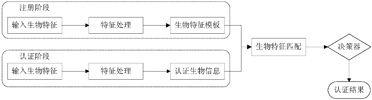 Biological characteristic sensitive information outsourcing identity authentication method based on homomorphic encryption