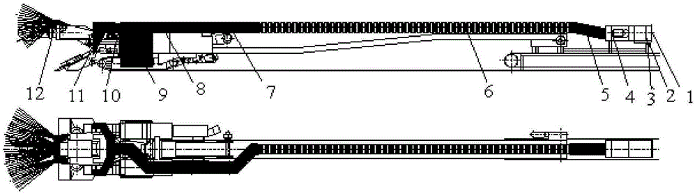 Ultrasonic atomization vibrating dust removal device for roadheader