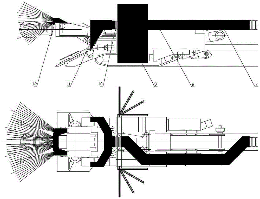 Ultrasonic atomization vibrating dust removal device for roadheader