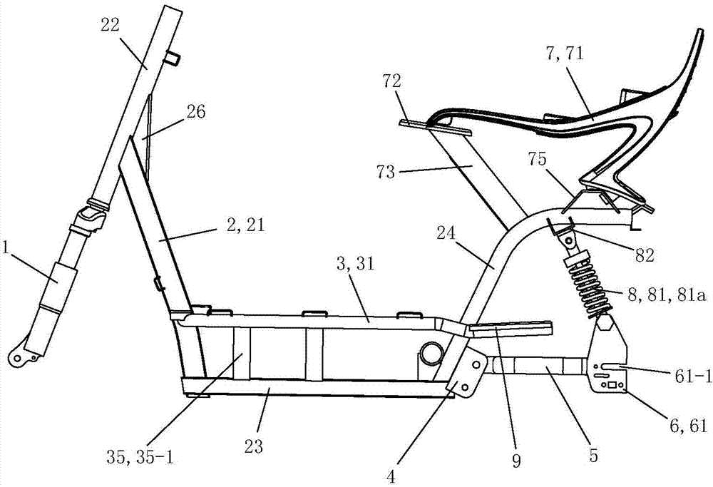 Main frame body of electric bicycle