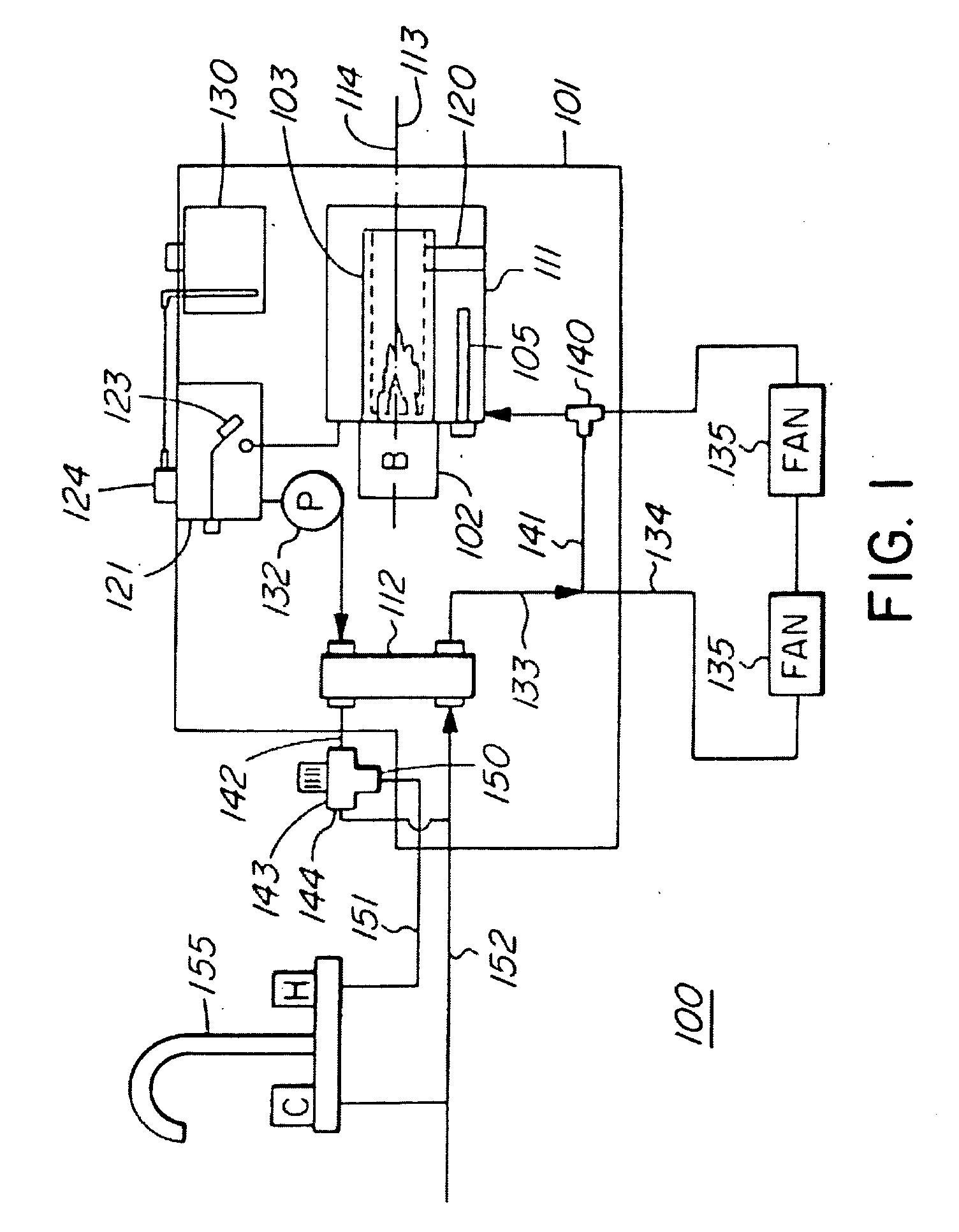 Coolant and potable water heater