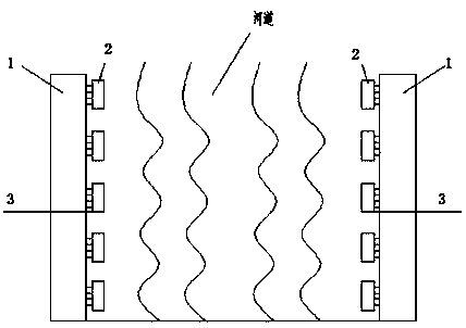 A cage-type nearshore wetland construction method for hard revetment channels