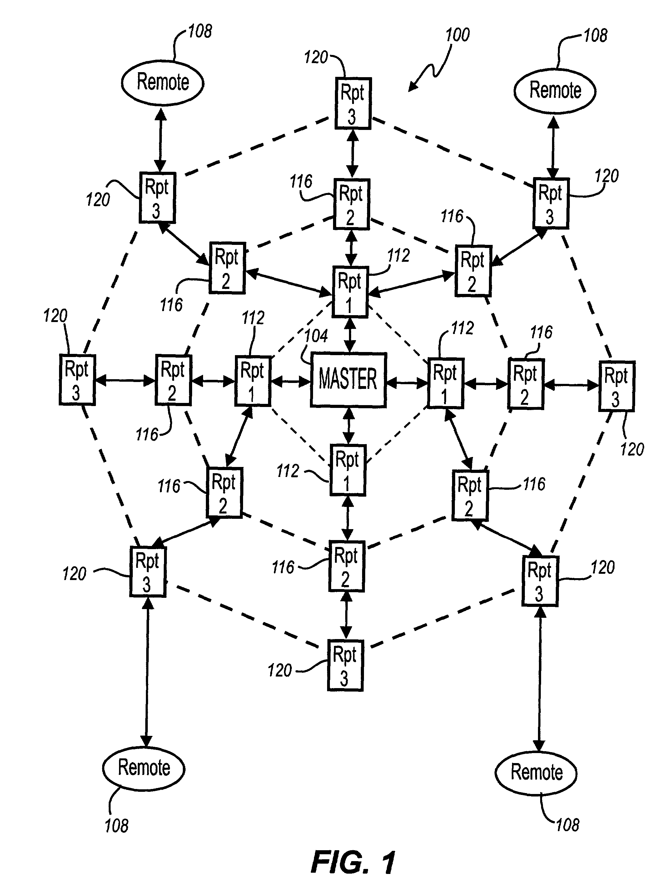 Message control protocol in a communications network having repeaters