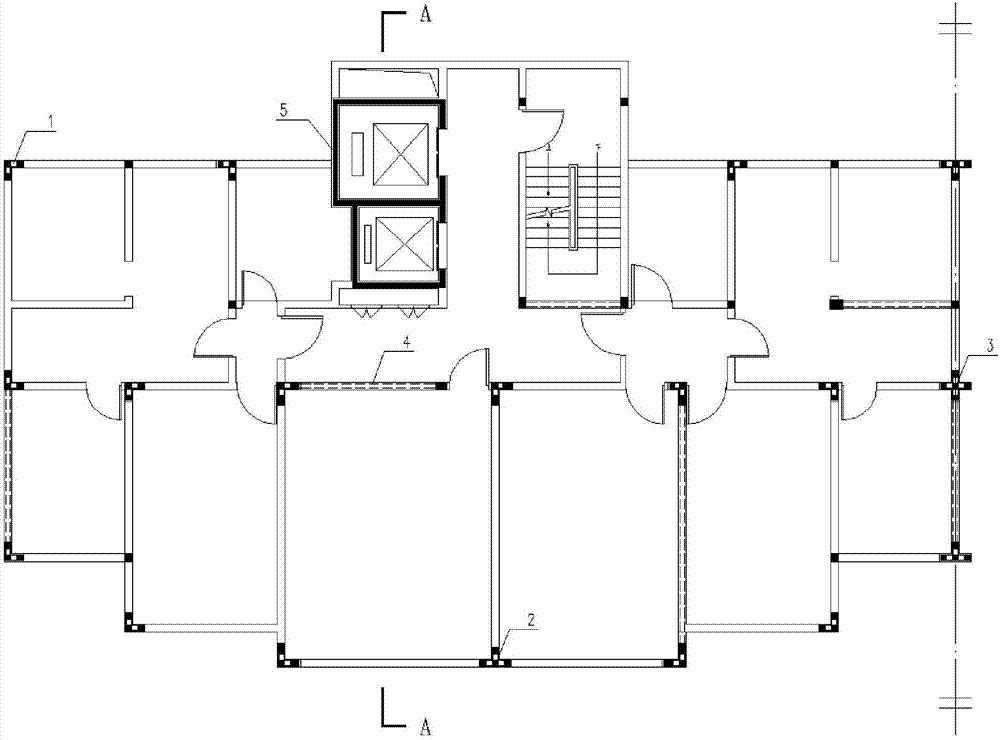 Assembled hybrid structure system applicable to high-rise residential building