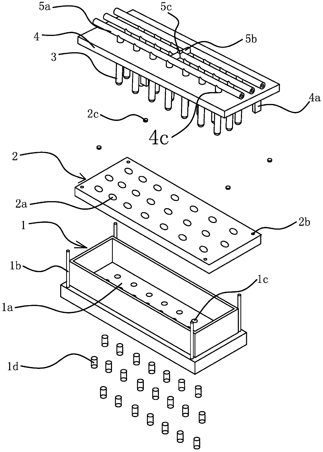 Die for making porous bricks by using mud and method for forming porous bricks by using die