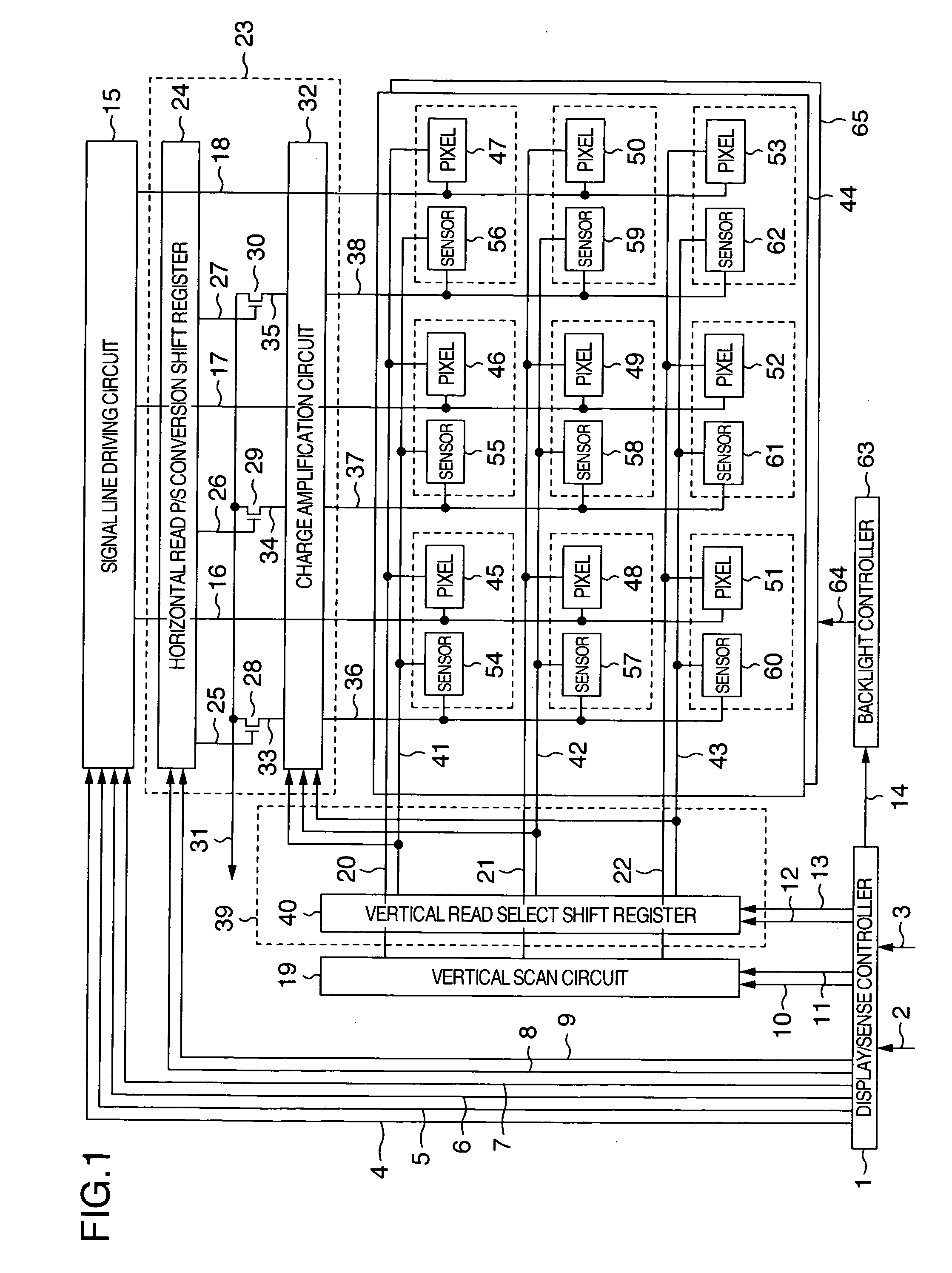 Display device with a touch screen