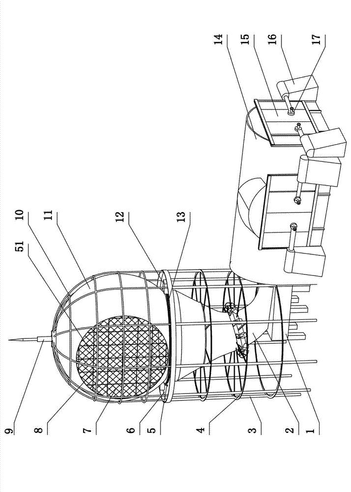Self-starting funneling wind concentration wind power generation system