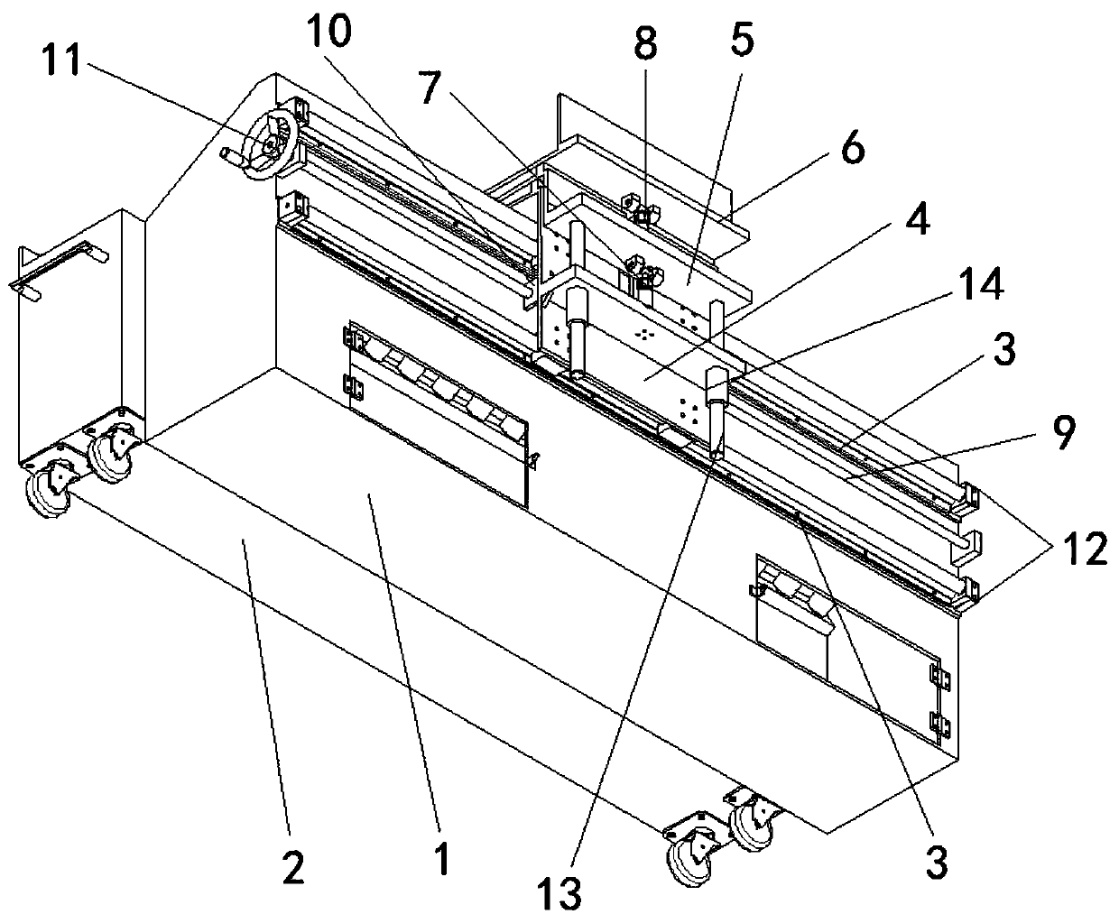 Automatic falling material receiving mechanism used for laser pipe cutting machine