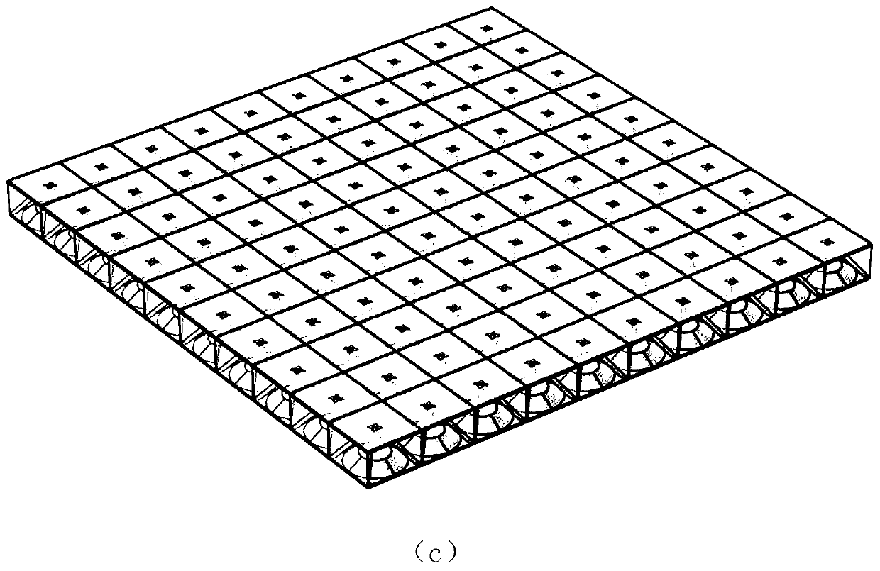 Pyramid lattice reinforced cavity type underwater sound absorption structure